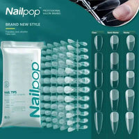 NAILPOP 120Pcs Fake Nails Full Cover Press on Nails Coffin Soft Gel American Pose Capsule False Nail Tips for Extension System - Estalios