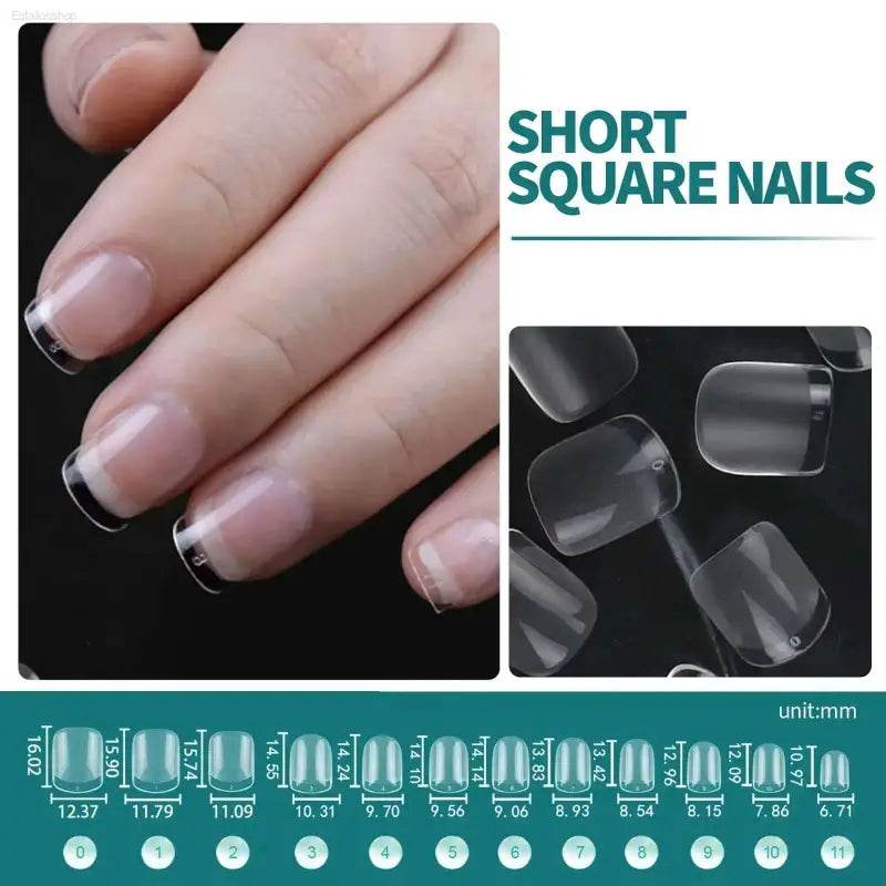 NAILPOP 120Pcs Fake Nails Full Cover Press on Nails Coffin Soft Gel American Pose Capsule False Nail Tips for Extension System - Estalios
