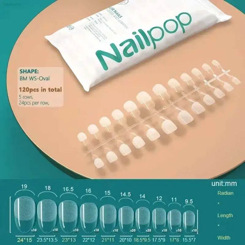 NAILPOP 120Pcs Fake Nails Full Cover Press on Nails Coffin Soft Gel American Pose Capsule False Nail Tips for Extension System - Estalios
