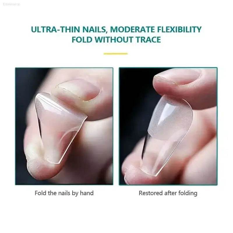 NAILPOP 120Pcs Fake Nails Full Cover Press on Nails Coffin Soft Gel American Pose Capsule False Nail Tips for Extension System - Estalios