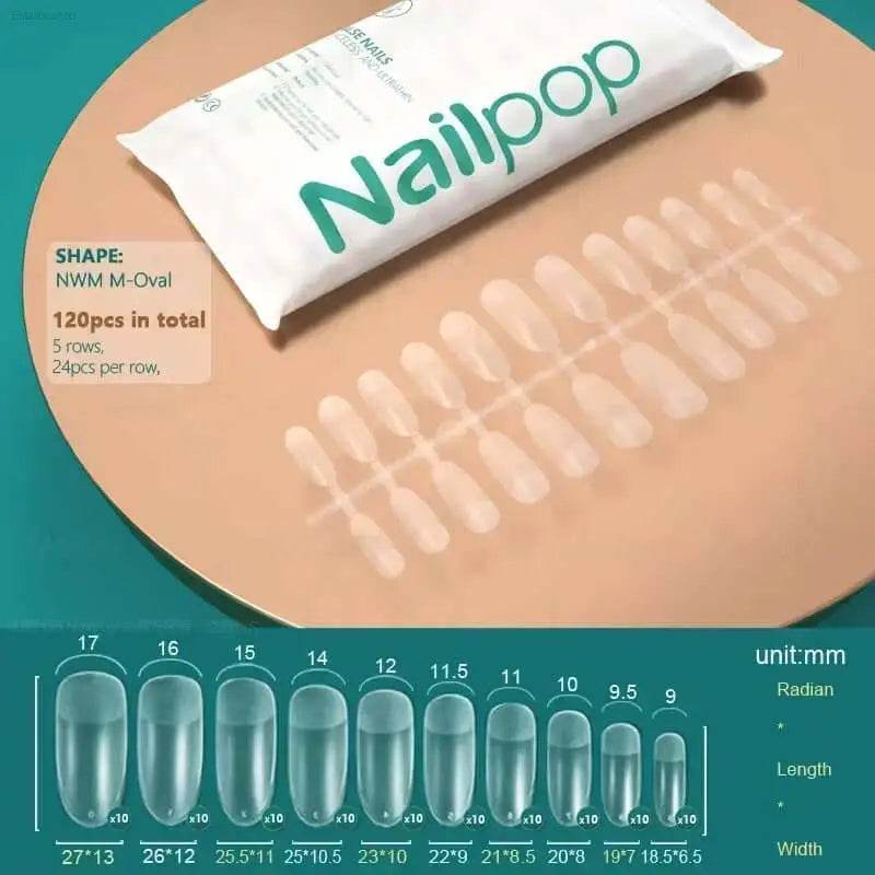 NAILPOP 120Pcs Fake Nails Full Cover Press on Nails Coffin Soft Gel American Pose Capsule False Nail Tips for Extension System - Estalios