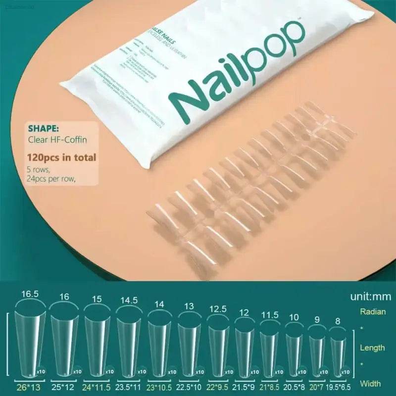 NAILPOP 120Pcs Fake Nails Full Cover Press on Nails Coffin Soft Gel American Pose Capsule False Nail Tips for Extension System - Estalios