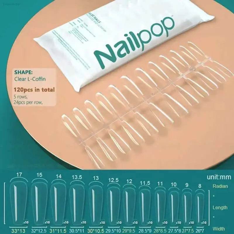NAILPOP 120Pcs Fake Nails Full Cover Press on Nails Coffin Soft Gel American Pose Capsule False Nail Tips for Extension System - Estalios