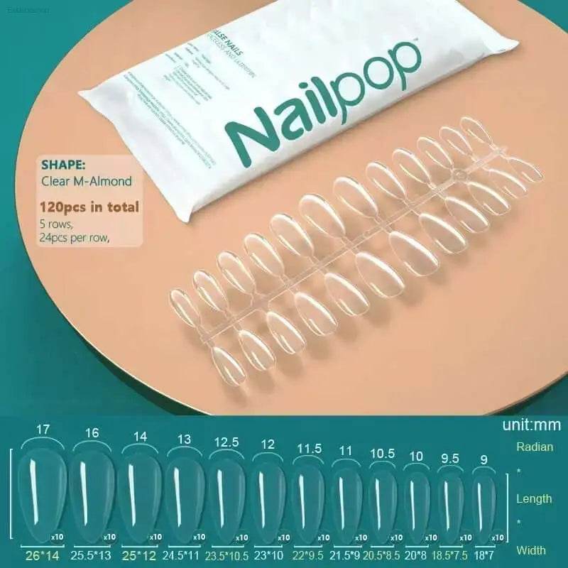 NAILPOP 120Pcs Fake Nails Full Cover Press on Nails Coffin Soft Gel American Pose Capsule False Nail Tips for Extension System - Estalios
