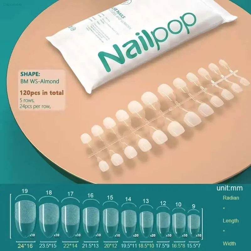 NAILPOP 120Pcs Fake Nails Full Cover Press on Nails Coffin Soft Gel American Pose Capsule False Nail Tips for Extension System - Estalios