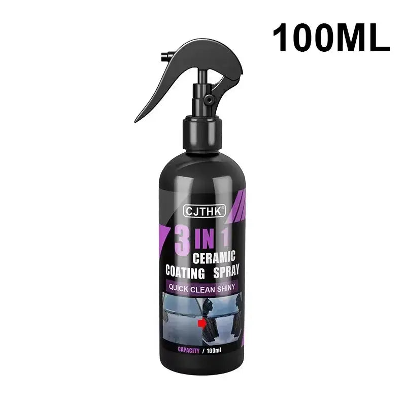 Black spray bottle of Nano Crystal Car Coating Shine featuring ceramic nano coating