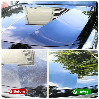 Car hood before and after with Nano Crystal Car Coating Shine for a ceramic nano finish