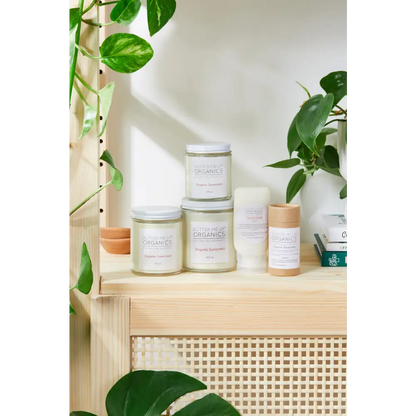 Assortment of Natural Organic Skincare and Zinc Oxide Sunscreen products