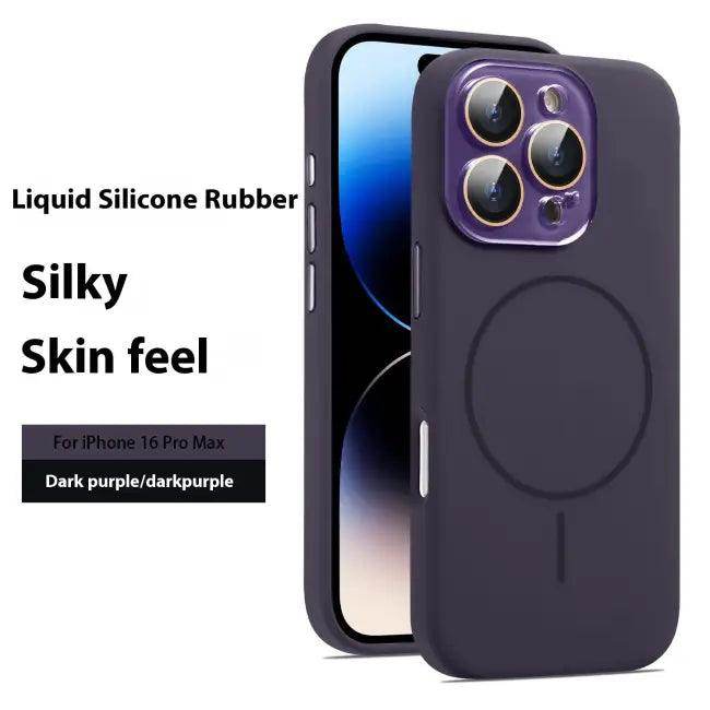 Navy Blue Liquid Silicone Magnetic Case for iPhone 16 Pro Max Protection - Estalios
