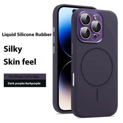 Navy Blue Liquid Silicone Magnetic Case for iPhone 16 Pro Max Protection - Estalios