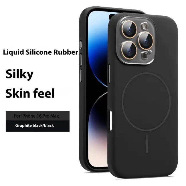 Navy Blue Liquid Silicone Magnetic Case for iPhone 16 Pro Max Protection - Estalios