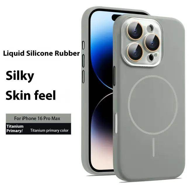 Navy Blue Liquid Silicone Magnetic Case for iPhone 16 Pro Max Protection - Estalios