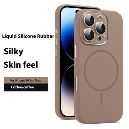 Navy Blue Liquid Silicone Magnetic Case for iPhone 16 Pro Max Protection - Estalios