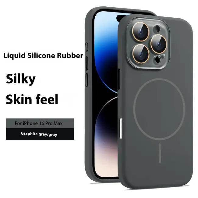 Navy Blue Liquid Silicone Magnetic Case for iPhone 16 Pro Max Protection - Estalios