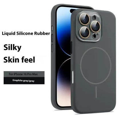 Navy Blue Liquid Silicone Magnetic Case for iPhone 16 Pro Max Protection - Estalios