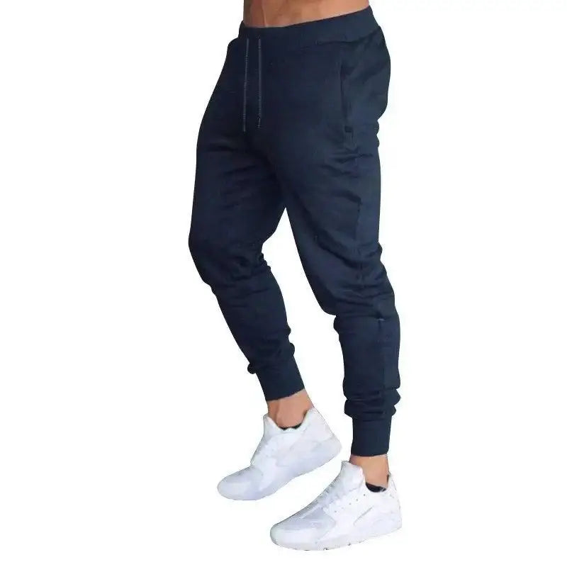 Navy blue athletic joggers perfect for autumn winter men and printed pants autumn styles