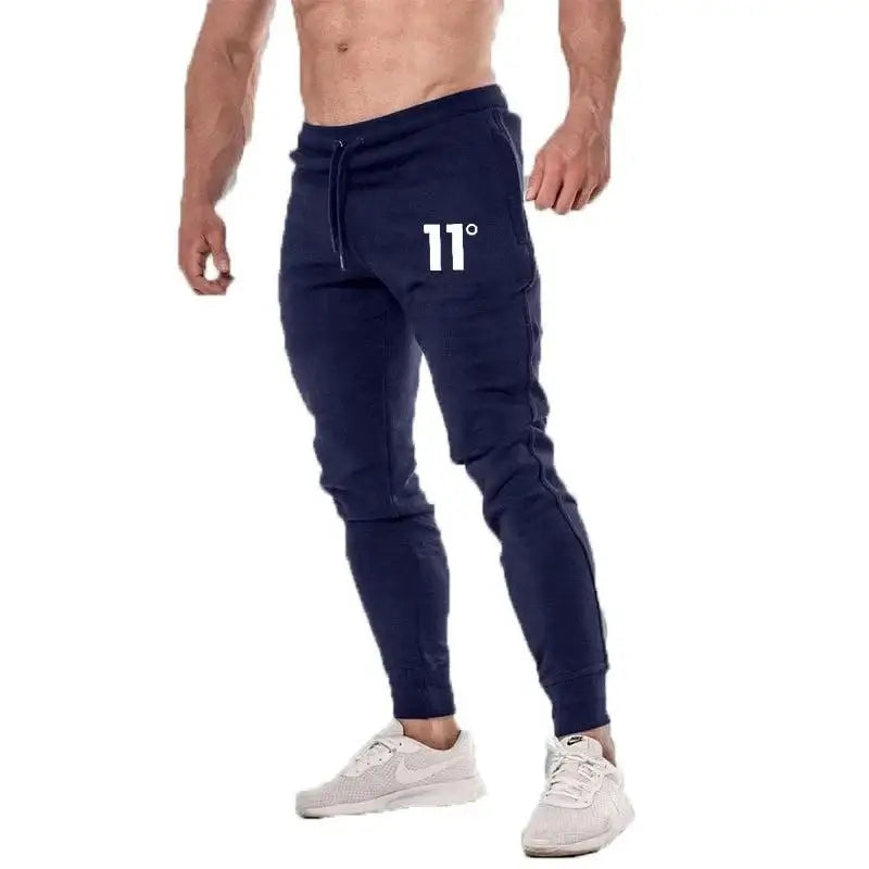 Navy blue joggers perfect for autumn winter men looking stylish in printed pants autumn