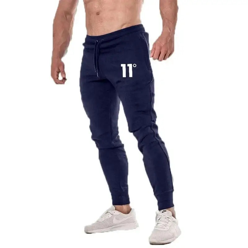 Navy blue sweatpants perfect for autumn, stylish joggers for men this season