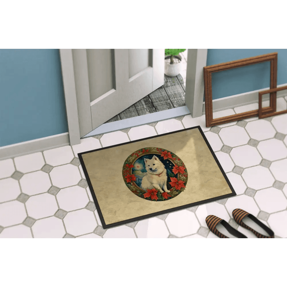 Festive Paw Print Dog Themed Doormat: Pawsome Holiday Welcome! Welcome Guests with Holiday Cheer and a Touch of Canine Charm! this Dog - Estalios