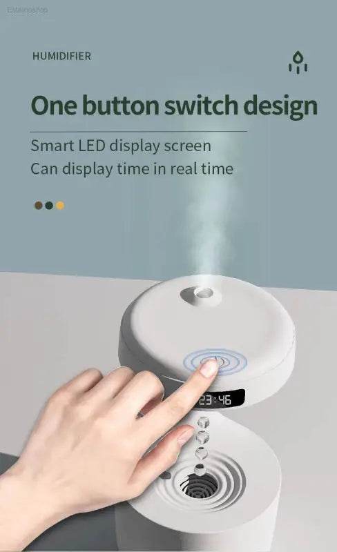 White humidifier with digital display.