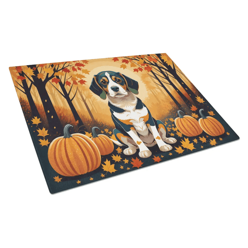 NEW Beagle Fall Decorative Glass Cutting Board - Durable Design - Estalios