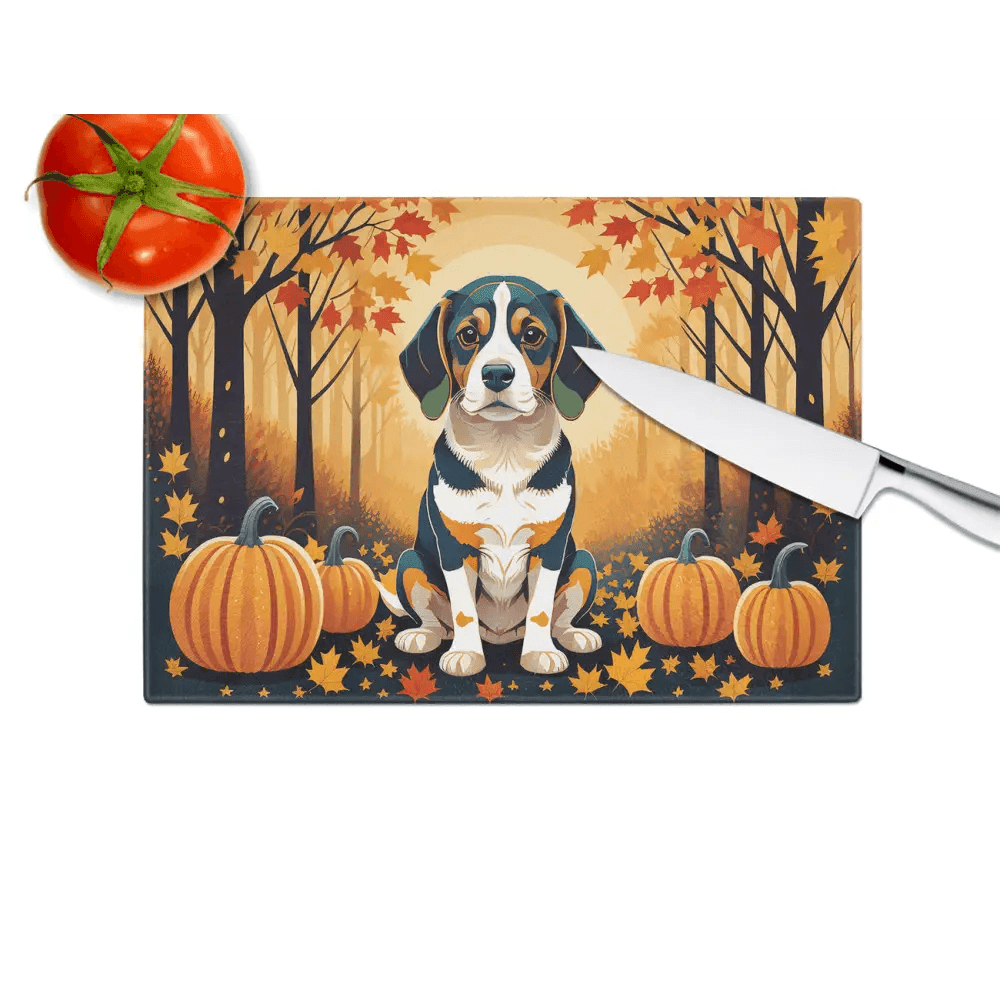 NEW Beagle Fall Decorative Glass Cutting Board - Durable Design - Estalios
