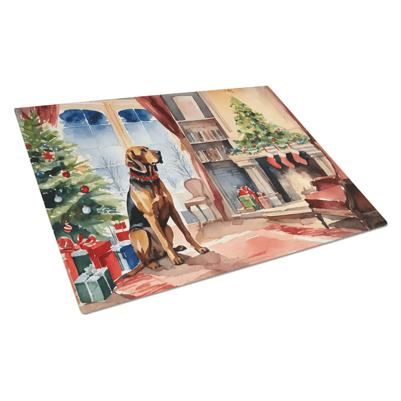 Bloodhound Cozy Christmas Cutting Board: Paw-fect Holiday Cheer! Here's a Product Description for the Bloodhound Cozy Christmas Cutting Board: - Estalios