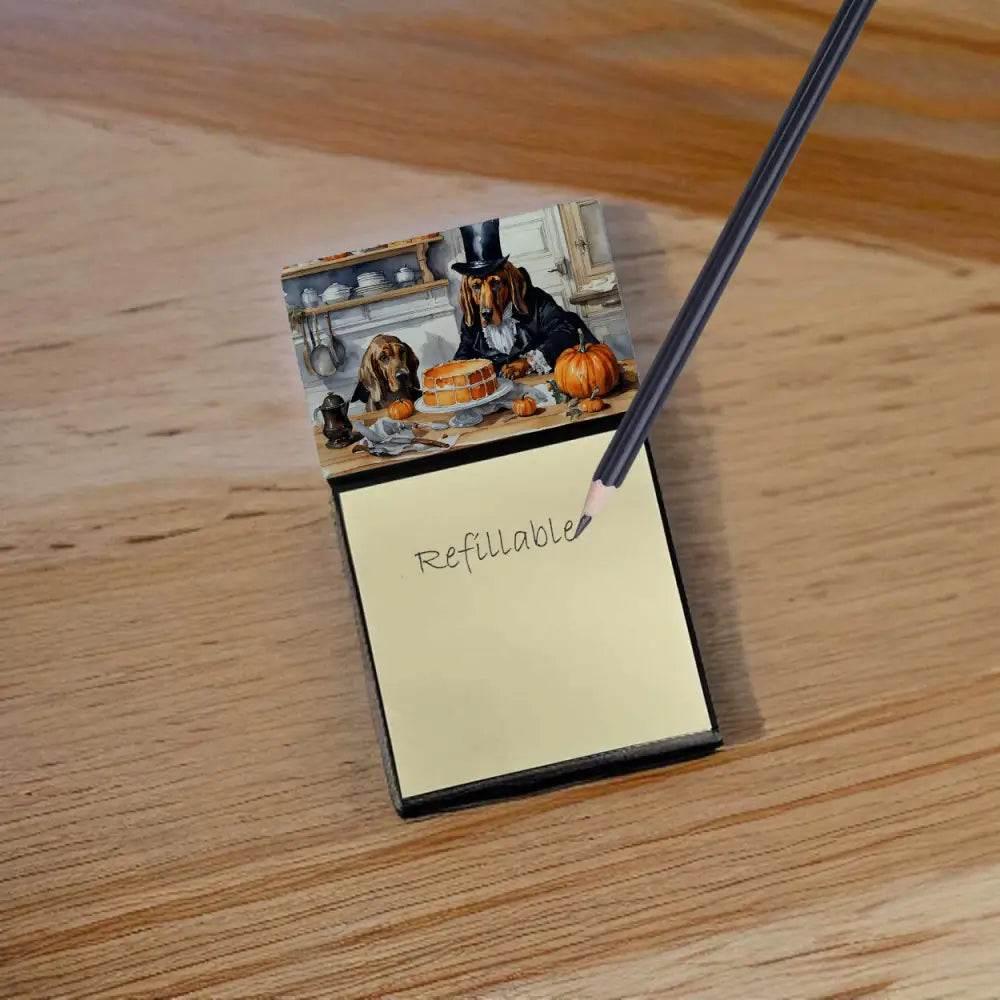 NEW Bloodhound Fall Kitchen Pumpkins Sticky Note Holder - Estalios