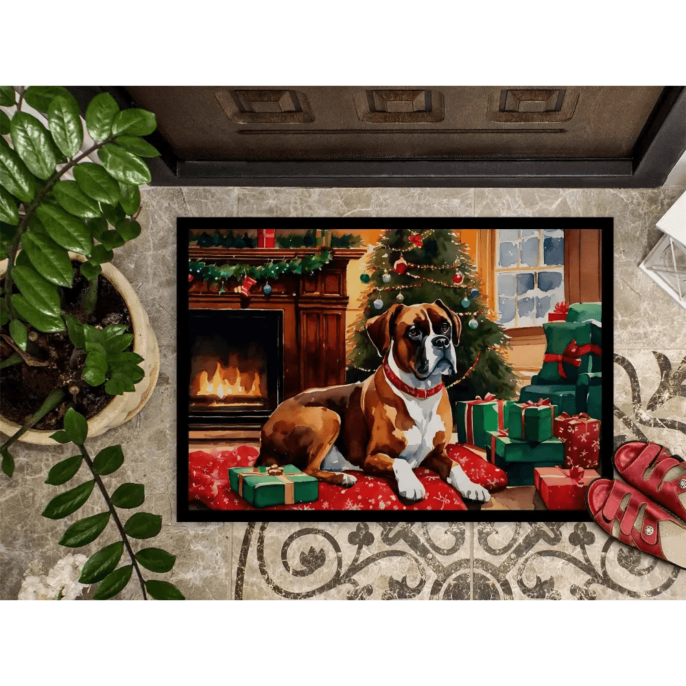 NEW Boxer Cozy Christmas Doormat Non Slip Indoor Outdoor Rug - Estalios