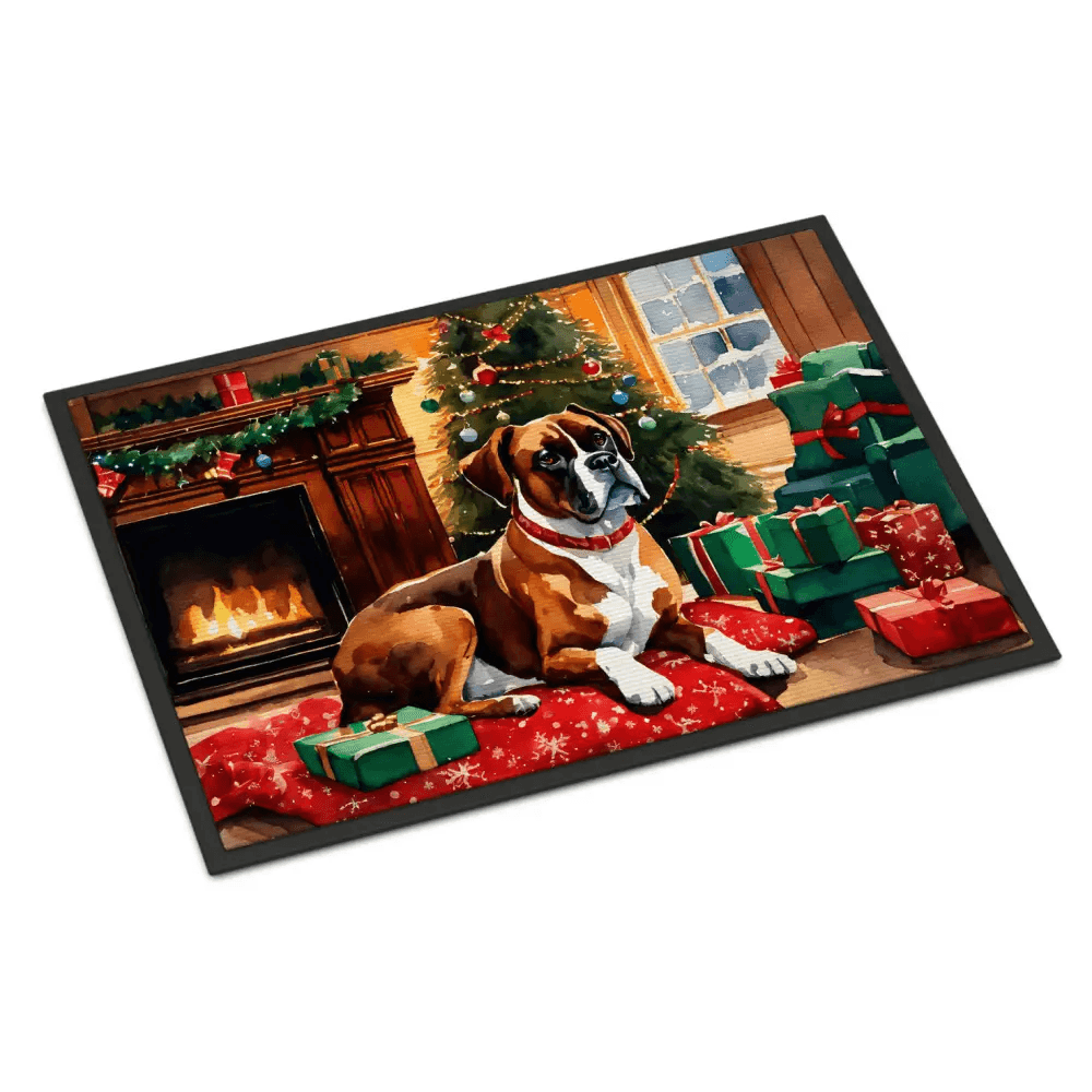 NEW Boxer Cozy Christmas Doormat Non Slip Indoor Outdoor Rug - Estalios