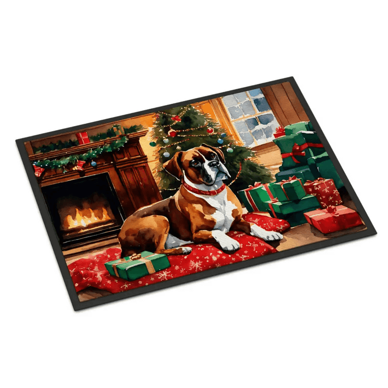 NEW Boxer Cozy Christmas Doormat Non Slip Indoor Outdoor Rug - Estalios