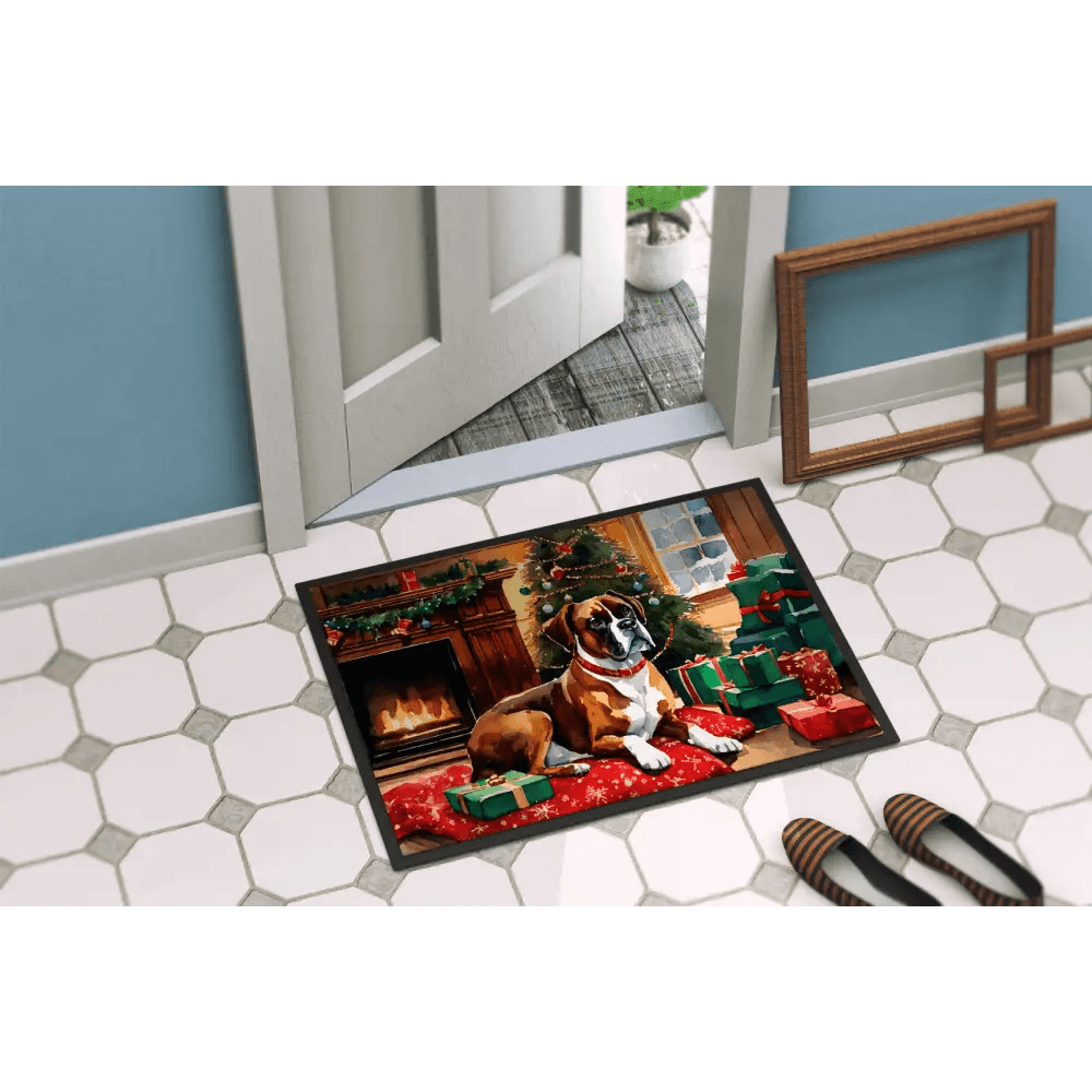 NEW Boxer Cozy Christmas Doormat Non Slip Indoor Outdoor Rug - Estalios