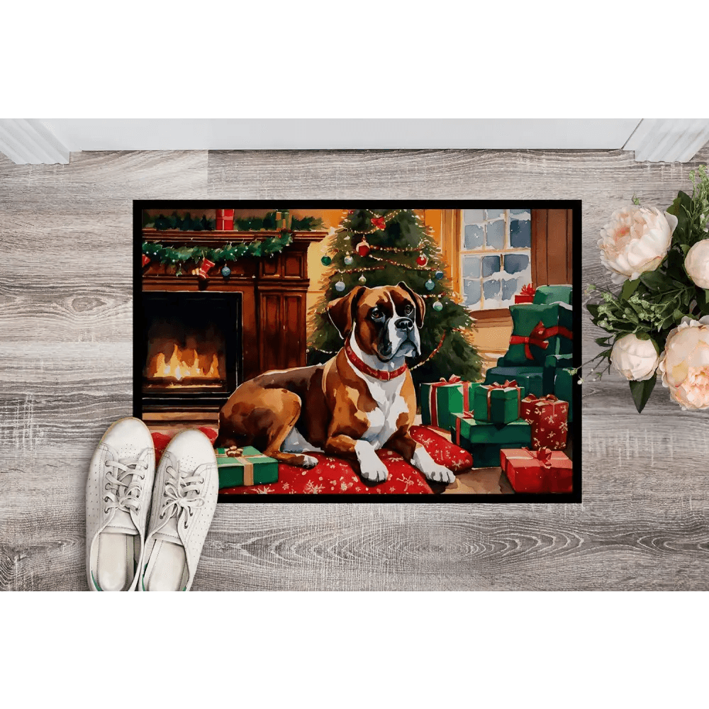 NEW Boxer Cozy Christmas Doormat Non Slip Indoor Outdoor Rug - Estalios
