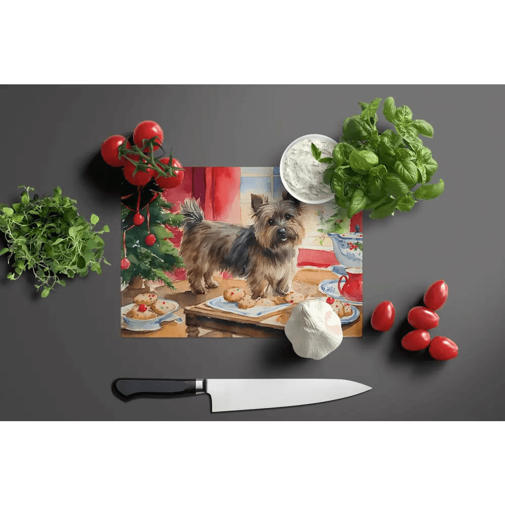 NEW Cairn Terrier Glass Cutting Board for Christmas Fun - Estalios