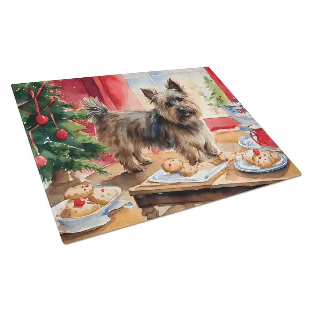 NEW Cairn Terrier Glass Cutting Board for Christmas Fun - Estalios