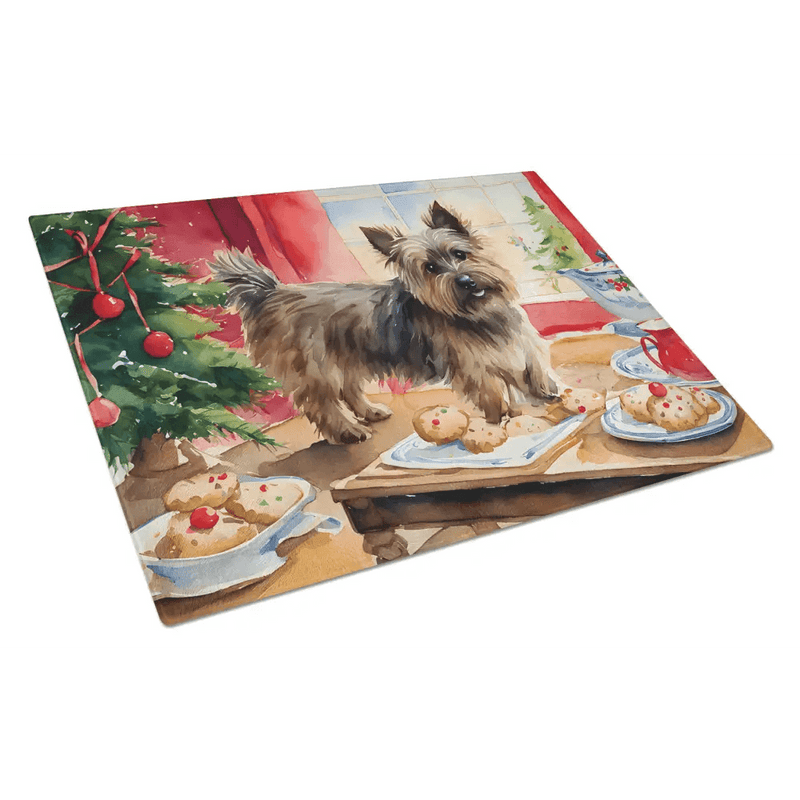 NEW Cairn Terrier Glass Cutting Board for Christmas Fun - Estalios
