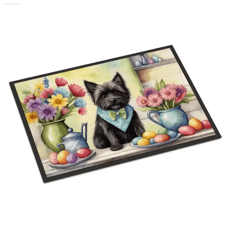 NEW Cairn Terrier Easter Doormat - Non Slip & Washable - Estalios