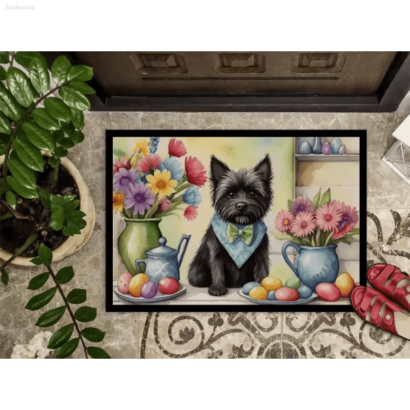 NEW Cairn Terrier Easter Doormat - Non Slip & Washable - Estalios