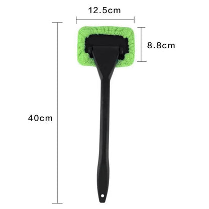 Car Window Cleaner Brush Kit with Long Handle for Interior Windshield Cleaning - Auto Glass Wiper Accessories - Estalios