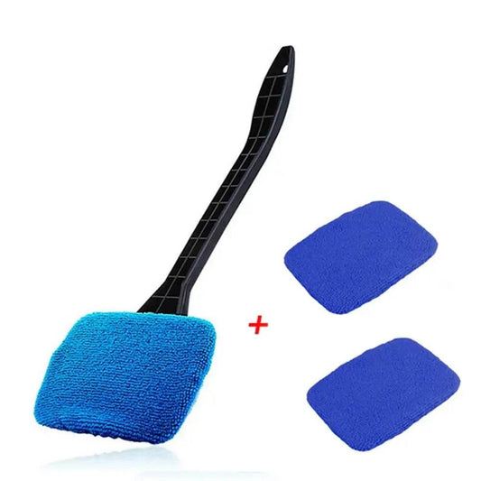Car Window Cleaner Brush Kit with Long Handle for Interior Windshield Cleaning - Auto Glass Wiper Accessories - Estalios