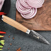 New Damascus 3.5 Inch Fruit Knife with Solid Wood Handle - Estalios