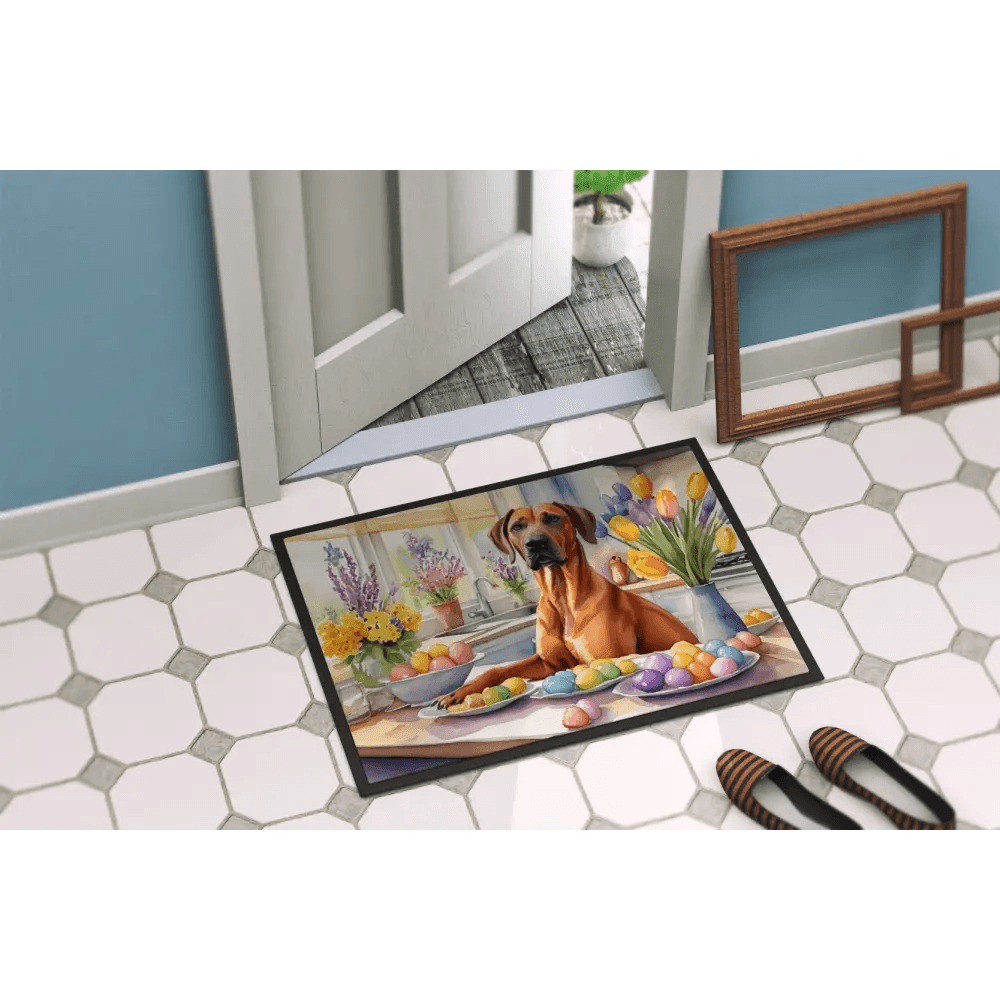 NEW Easter Rhodesian Ridgeback Doormat, Non-Slip & Washable - Estalios