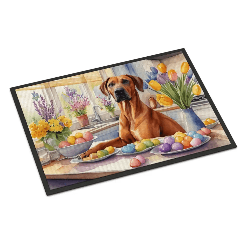 NEW Easter Rhodesian Ridgeback Doormat, Non-Slip & Washable - Estalios
