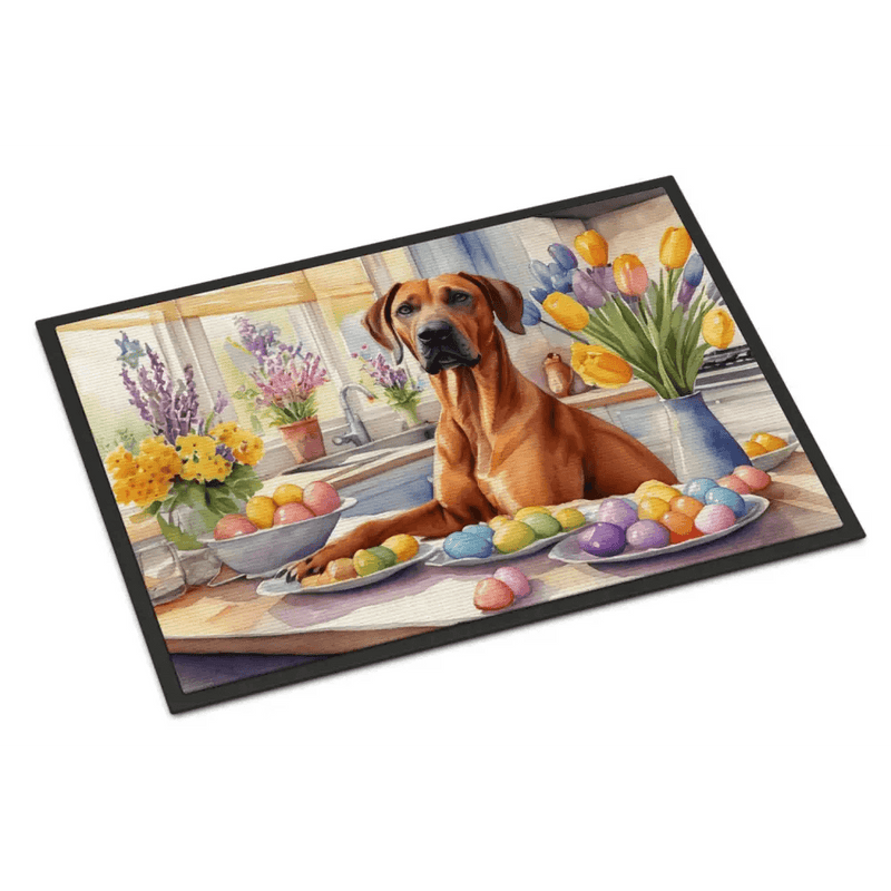 NEW Easter Rhodesian Ridgeback Doormat, Non-Slip & Washable - Estalios