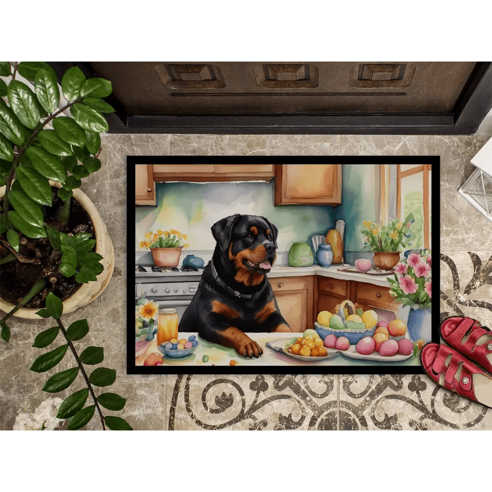 New Easter Rottweiler Doormat Non-Slip Indoor Outdoor Rug - Estalios