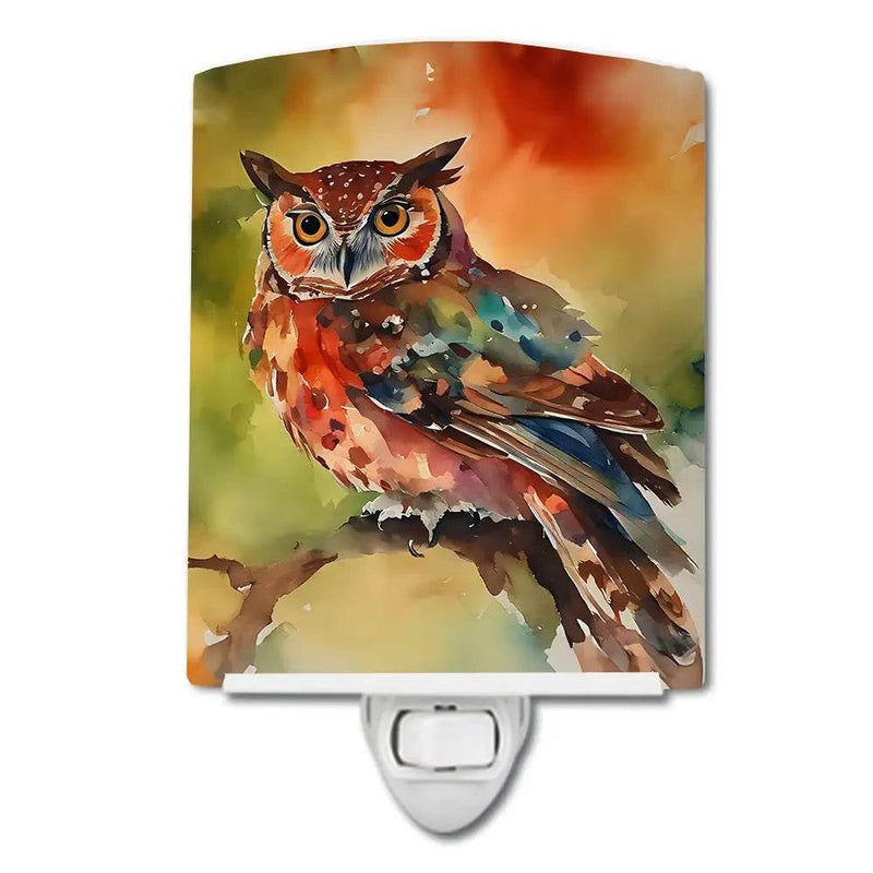 Usa Made Owl Night Light: Watercolor Wonders! **product Description:** Drift off to Dreamland with our Enchanting Owl Watercolor Night Light, a Charming Addition - Estalios