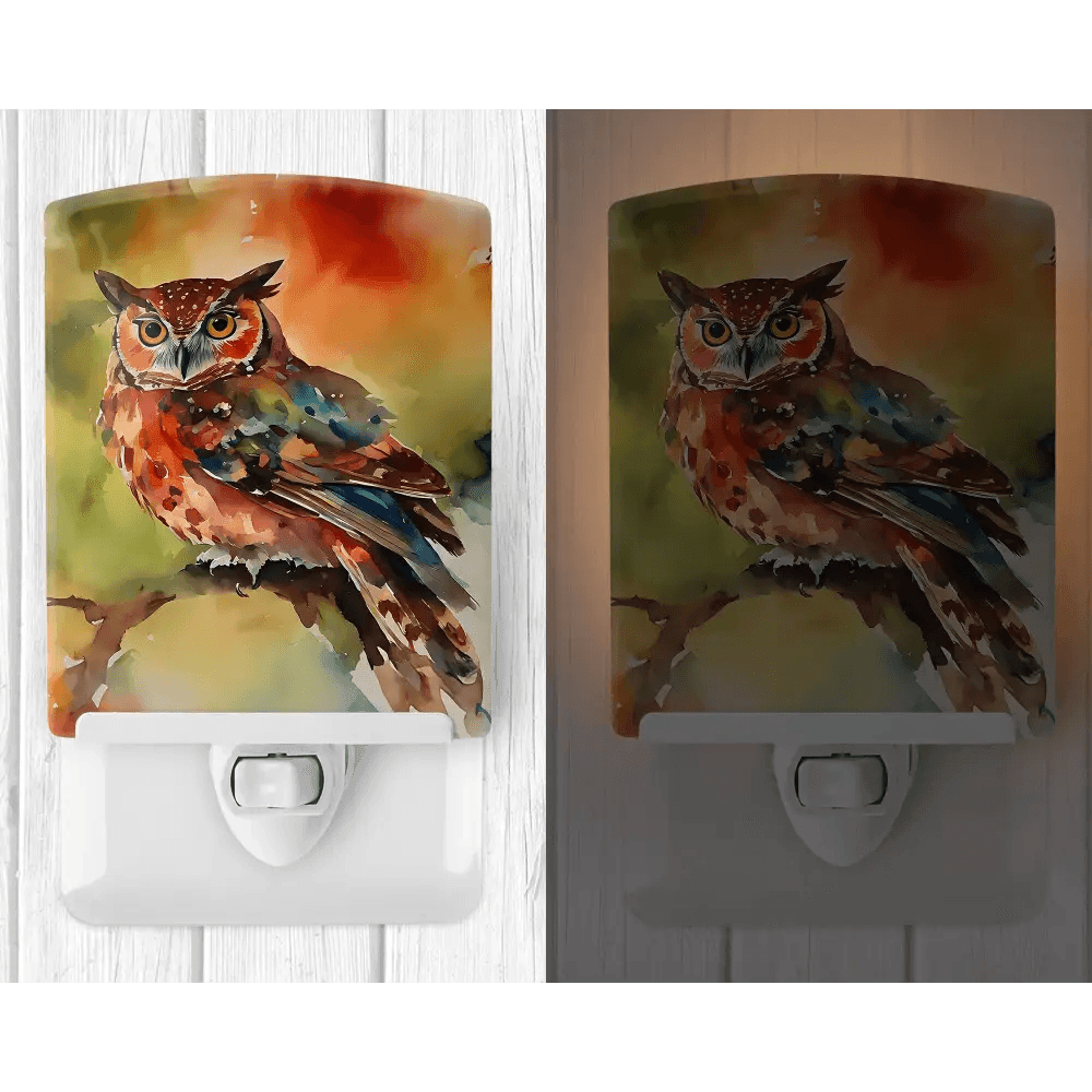 Usa Made Owl Night Light: Watercolor Wonders! **product Description:** Drift off to Dreamland with our Enchanting Owl Watercolor Night Light, a Charming Addition - Estalios