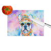 Vibrant French Bulldog Decorative Glass Cutting Board - Estalios