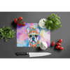 Vibrant French Bulldog Decorative Glass Cutting Board - Estalios