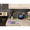 Vibrant French Bulldog Decorative Glass Cutting Board - Estalios